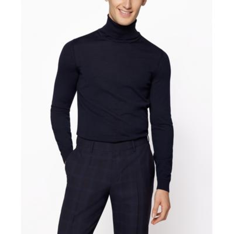 Hugo Boss Boss Men's Slim Fit Rollneck Sweater Blue Large