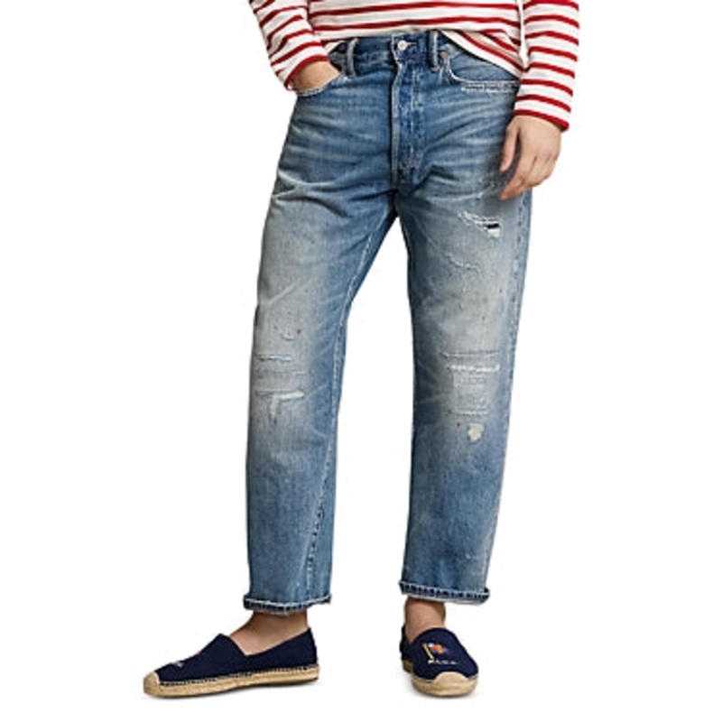 Polo Ralph Lauren Vintage Classic Fit Distressed Jeans Blue 40 x 32