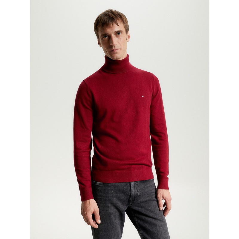 Tommy Hilfiger Men's Regular Fit Turtleneck Sweater Red Large