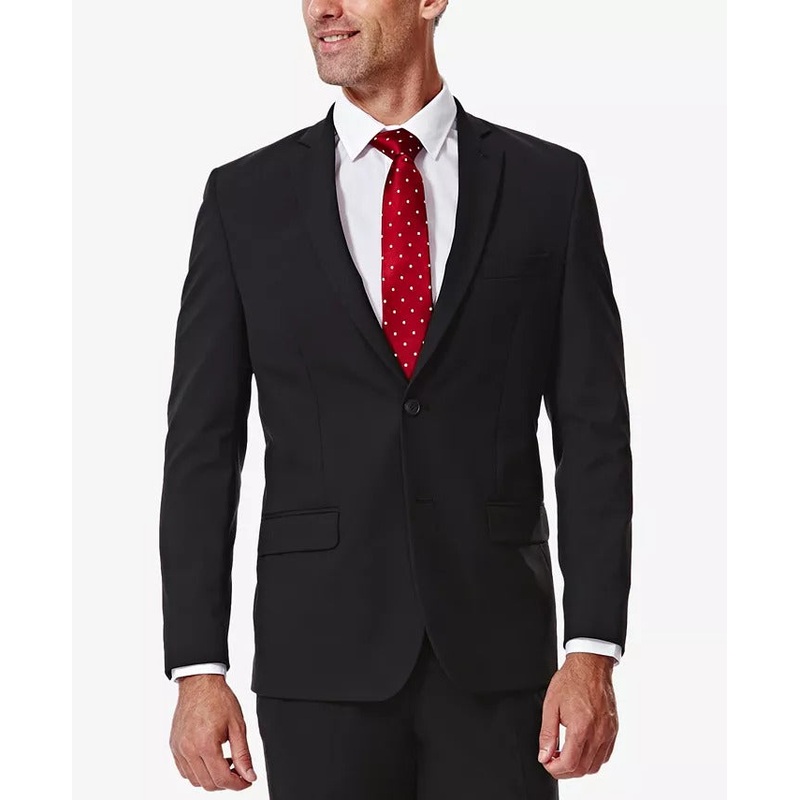 J.m. Haggar Men's 4 Way Stretch Slim Fit Sport Coat Blazer Black 36R