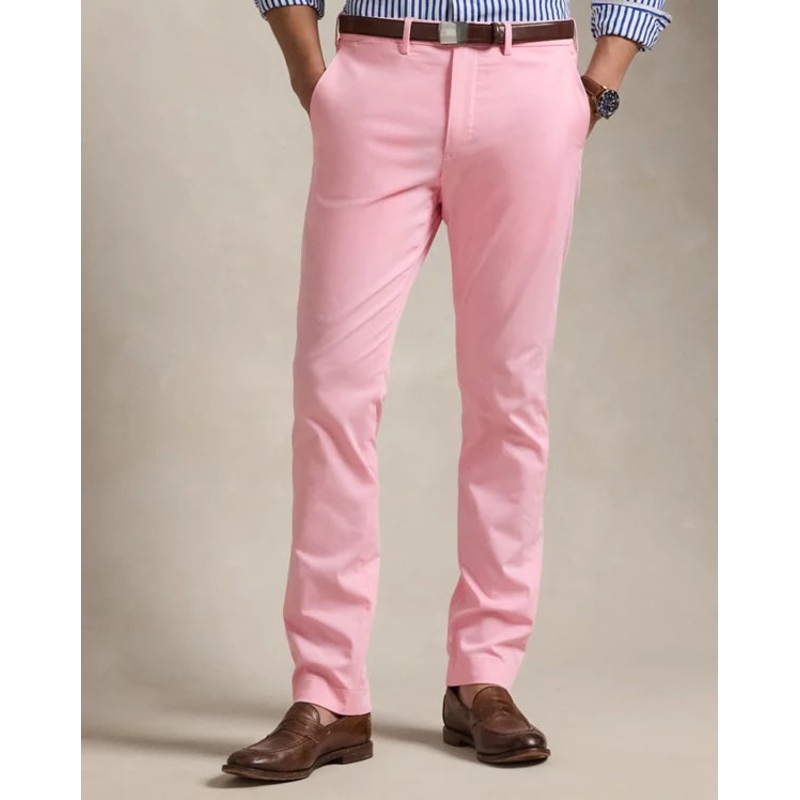 Polo Ralph Lauren Men's Slim Fit Stretch Chino Pants Carmel Pink 36 x 30