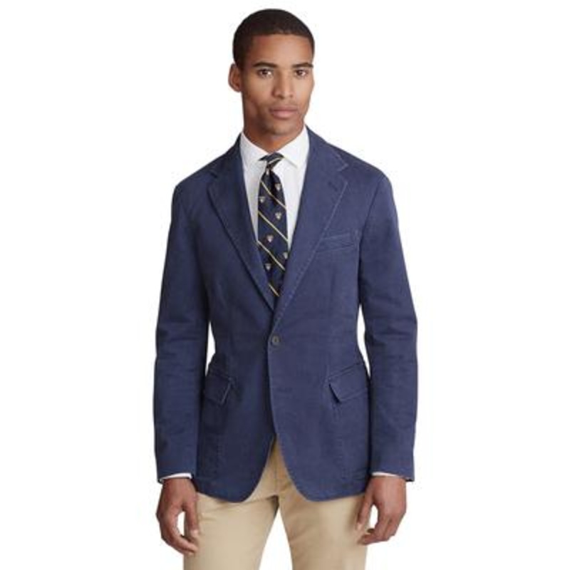 Polo Ralph Lauren Men's Stretch Chino Sport Coat Blazer Nautical Ink Blue Small