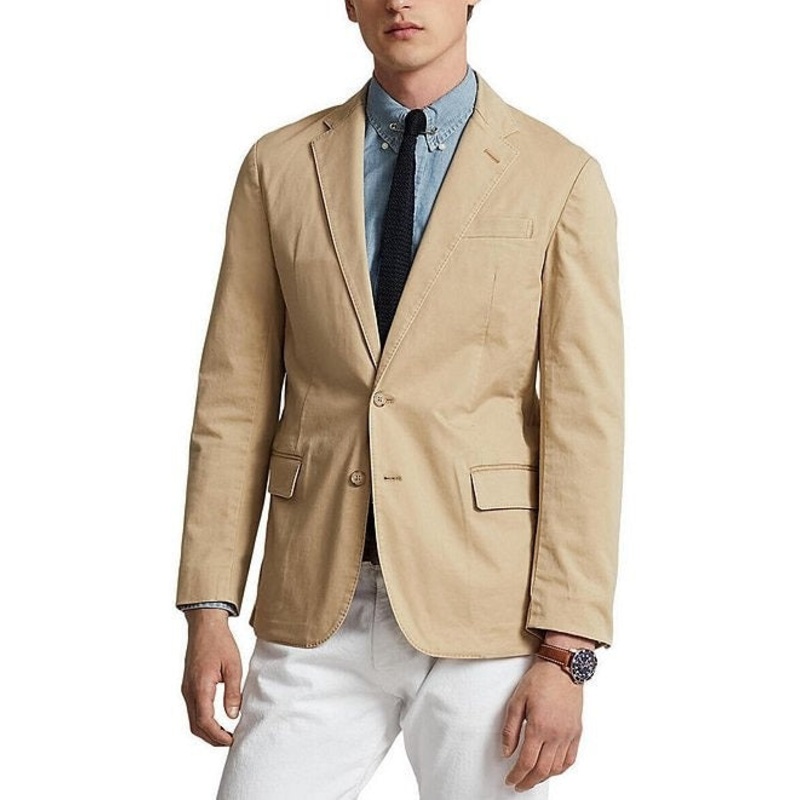 Polo Ralph Lauren Men's Stretch Chino Sport Coat Monument Tan Small