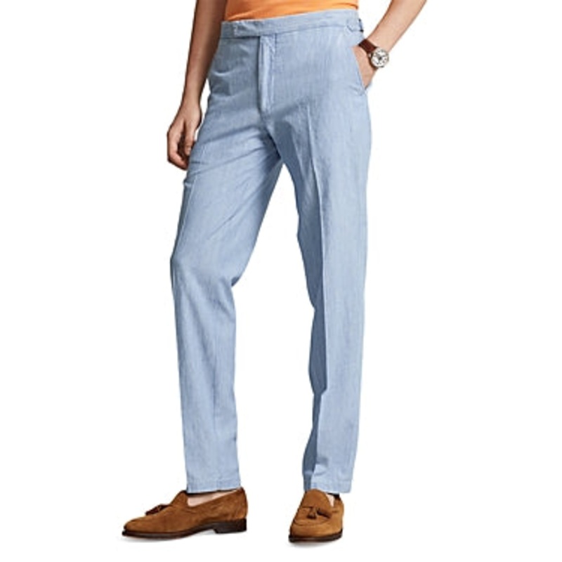 Polo Ralph Lauren Mens Chambray Suit Dress Pants Blue  40 x 34