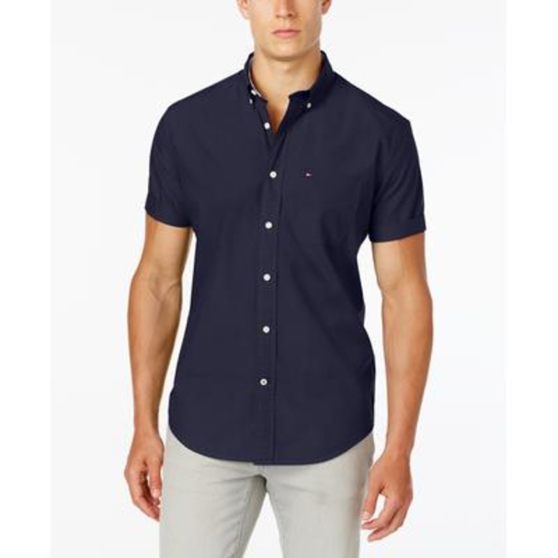 Tommy Hilfiger Men's Maxwell Short Sleeve Button Down Classic Fit Shirt XXL