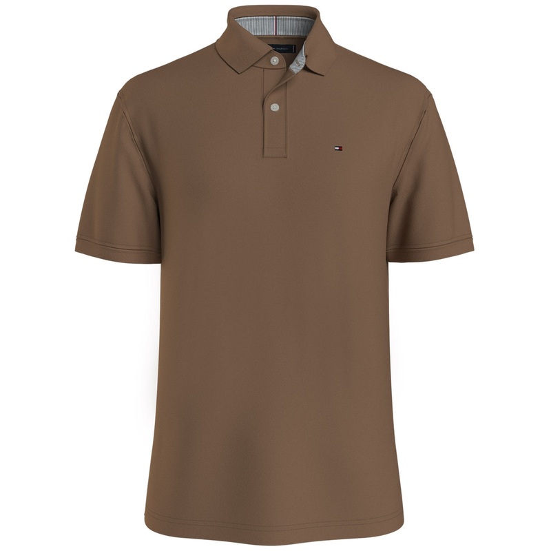 Tommy Hilfiger Men's Organic Cotton Classic Fit 1985 Polo Shirt Brown Small