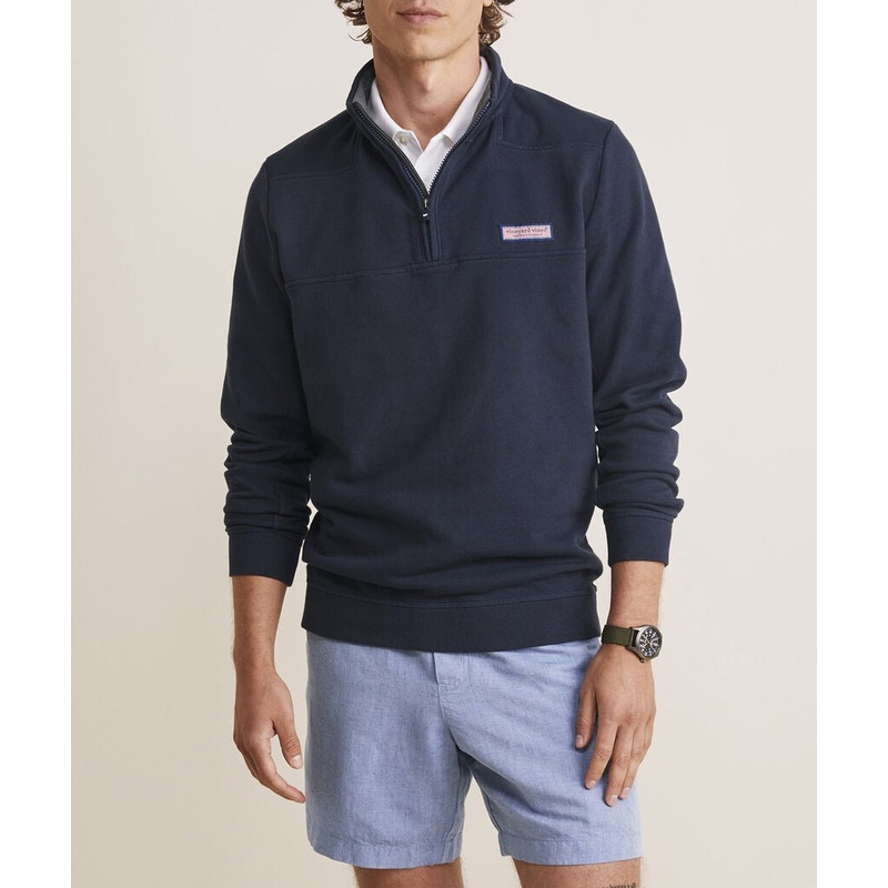 Vineyard Vines Mens Quarter Zip Classic Shep Shirt Navy Blue Small