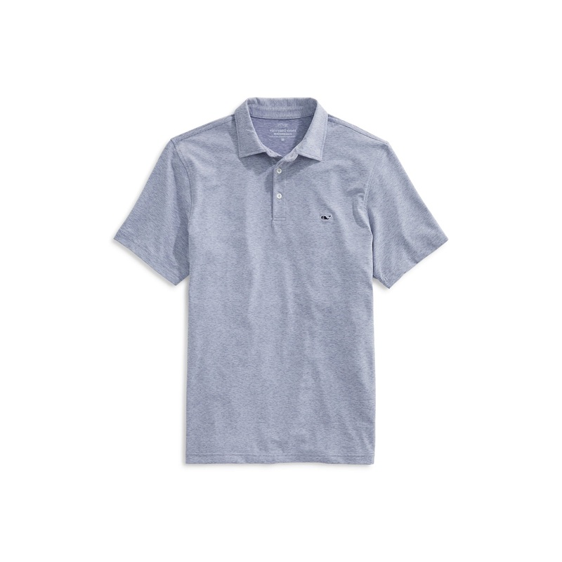 Vineyard Vines Mens St. Jean Stripe Sankaty Regular Fit Polo Shirt Grey Large