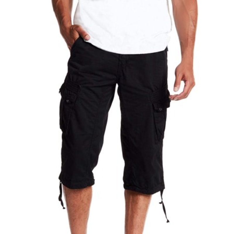 X-Ray Men's Belted 18" Capri Cargo Shorts Black 40