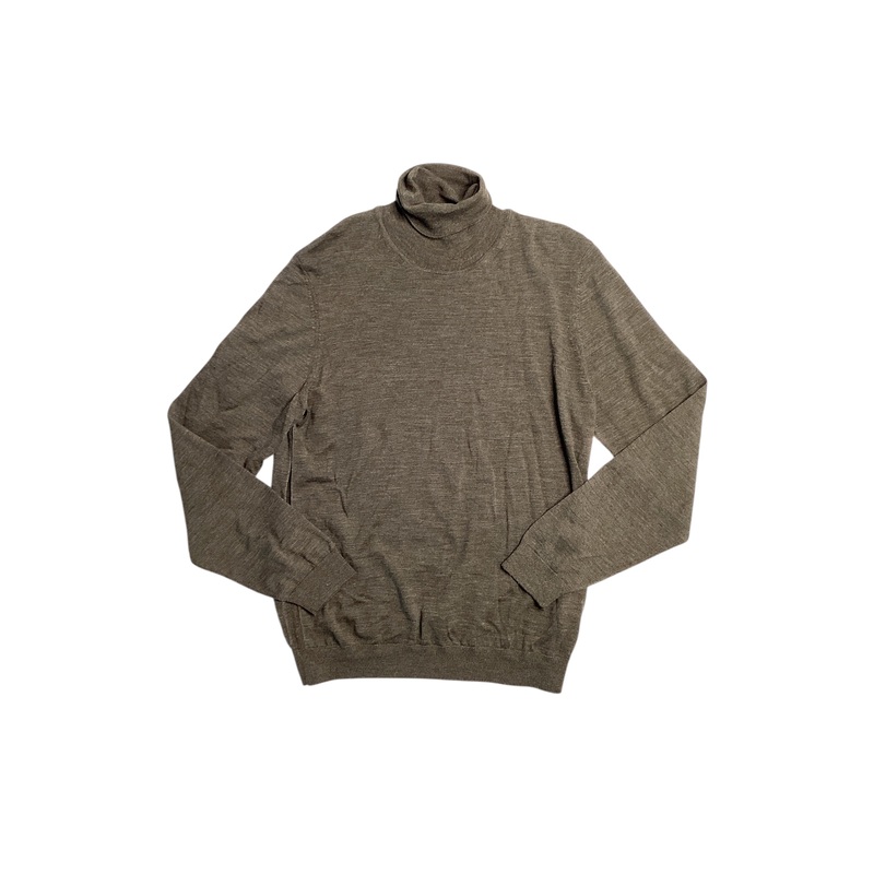 Hugo Boss Mens Modern Fit Wool Turtleneck Sweater Large Dark Green