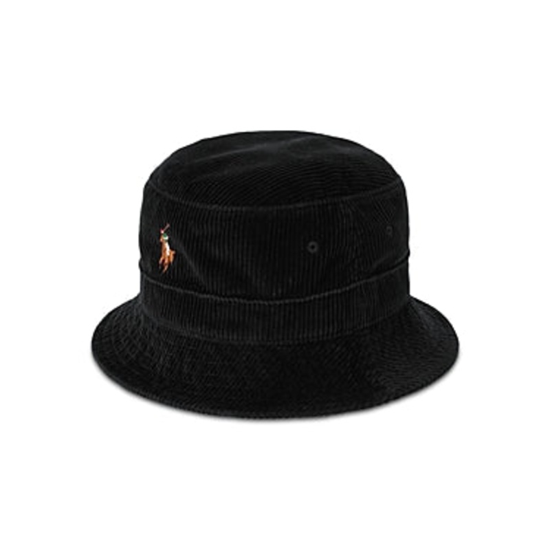 Polo Ralph Lauren Mens Corduroy Bucket Hat Black Large XL