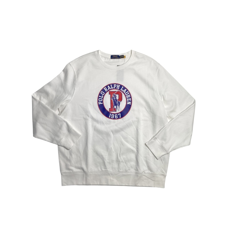 Polo Ralph Lauren Mens Long Sleeve Graphic Crewneck Sweatshirt White XXL