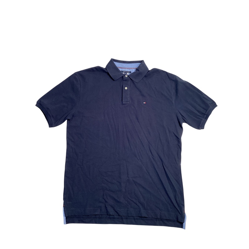 Tommy Hilfiger Men's Classic-Fit Ivy Polo Shirt / Magnetic Closure XXL Navy Blue