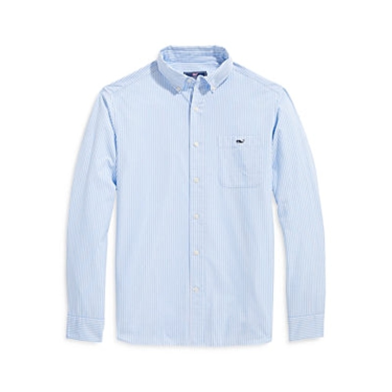 Vineyard Vines Mens Long Sleeve Button Down Shirt Blue White Striped Large