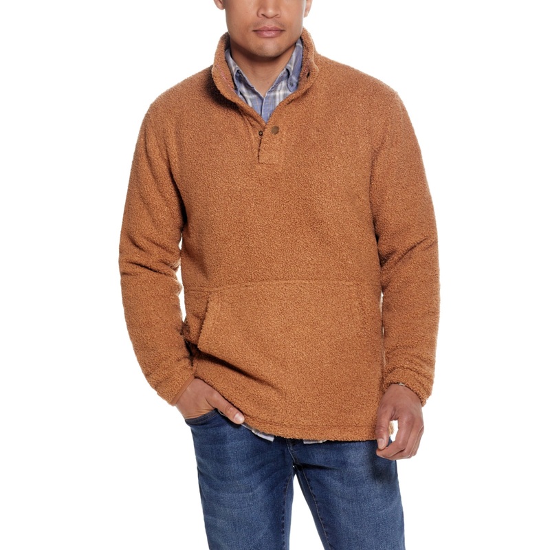 Weatherproof Vintage Mens Sherpa Ted Chipmunk Pullover Jacket Large