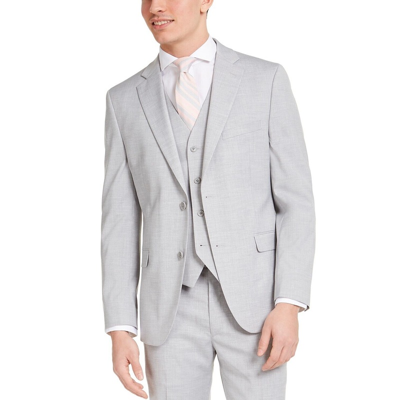 Alfani Men's Slim-Fit Stretch Solid Suit Jacket Light Grey 44L Sport Coat