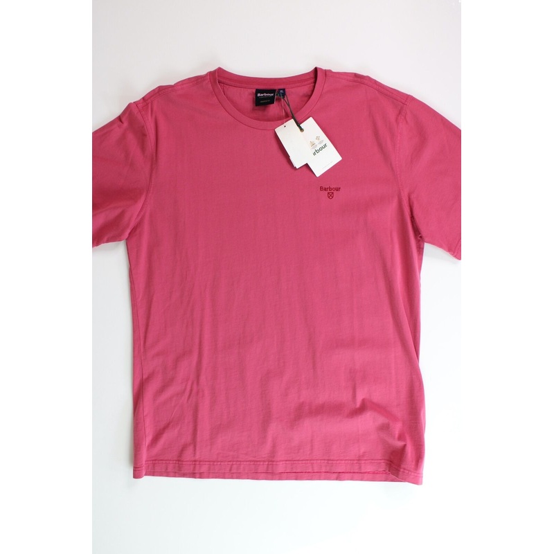 Barbour Mens Garment-Dyed T-Shirt XL Fuchsia Pink