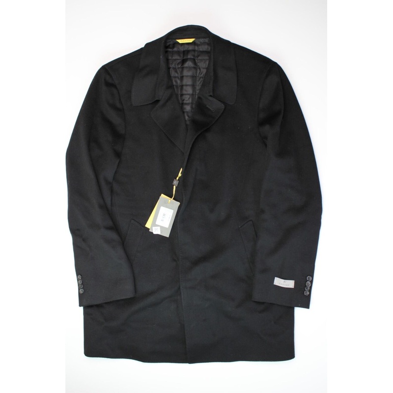 Canali Mens KEI Cashmere Blend Over Coat EU 54R / 44R Black $1995$