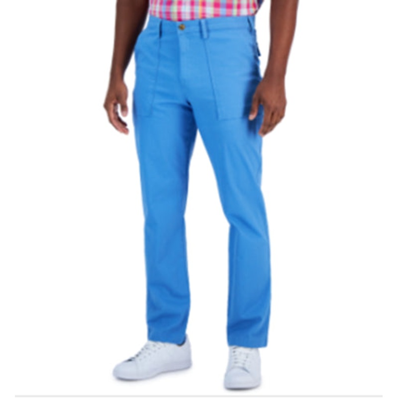 Club Room Men's Classic-Fit Solid Chore Pants Pacific Coast Blue 36 x 32