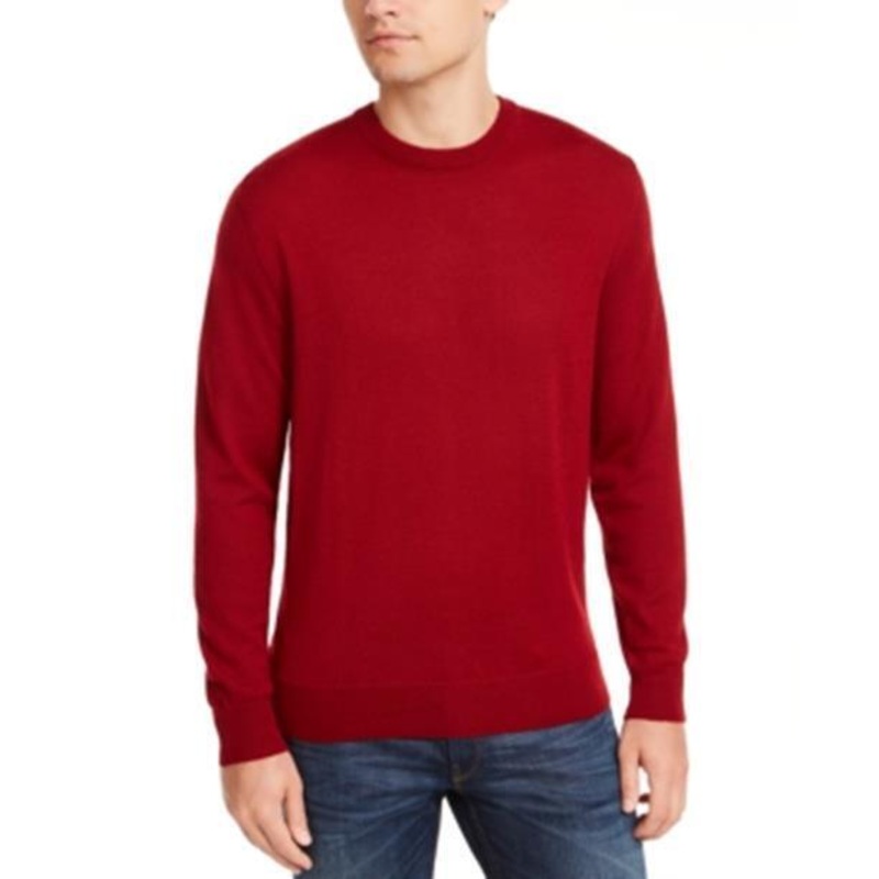 Club Room Mens Regular-Fit Solid Sweater Cherry Red 2XL