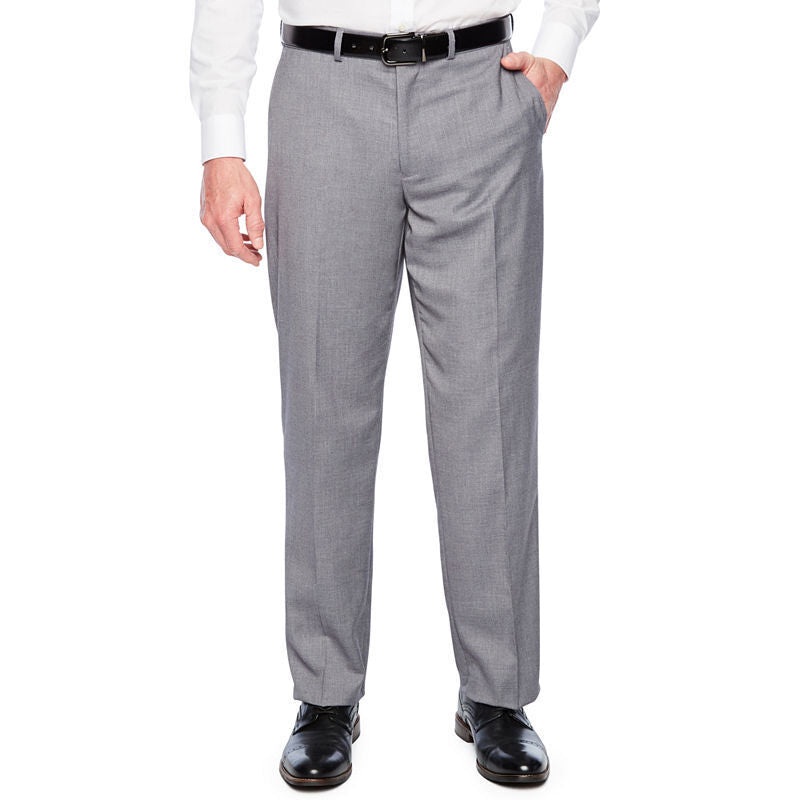 Dockers Stretch Straight-Fit Performance Flat Front Dress Pants 34 x 34 Grey