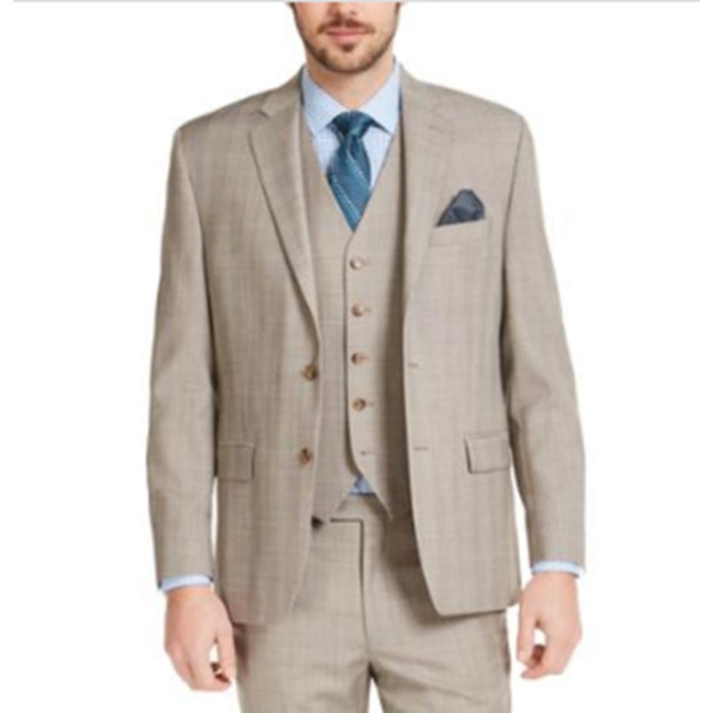 Lauren Ralph Lauren Men Classic-Fit UltraFlex Stretch Tan Plaid Suit Jacket 40S