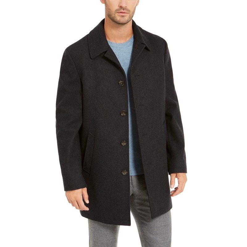 Lauren Ralph Lauren Mens Classic-Fit Ledric Overcoat Coat 60R Charcoal