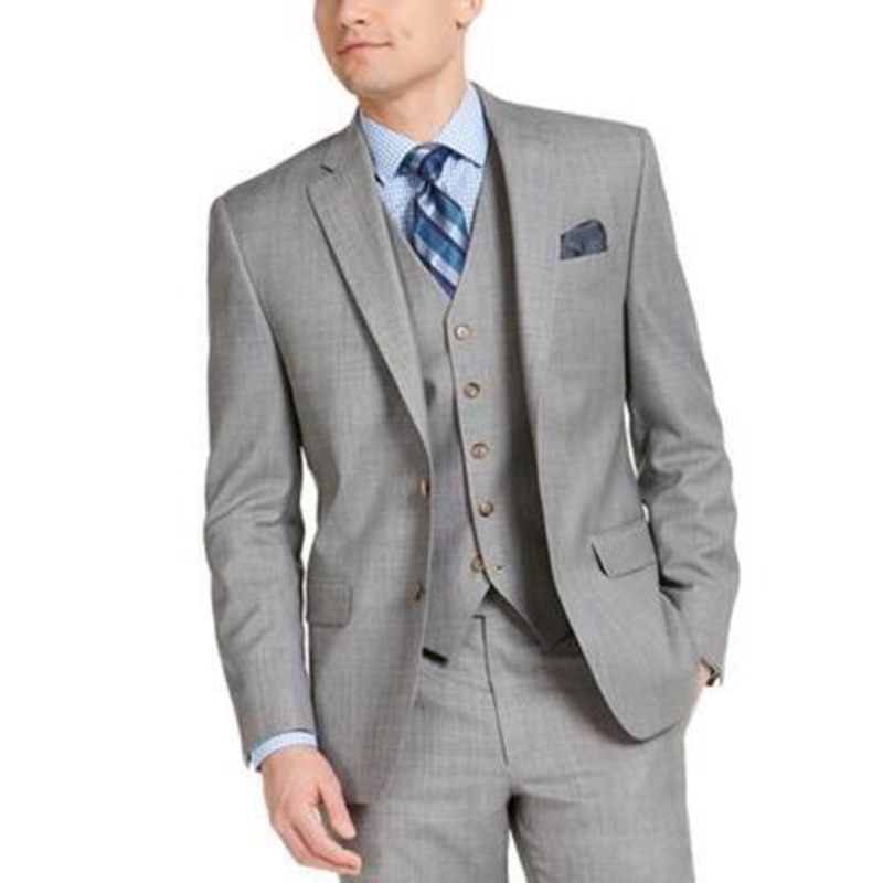 Lauren Ralph Lauren Mens Regular Fit Suit Jacket 40R Wool Light Grey
