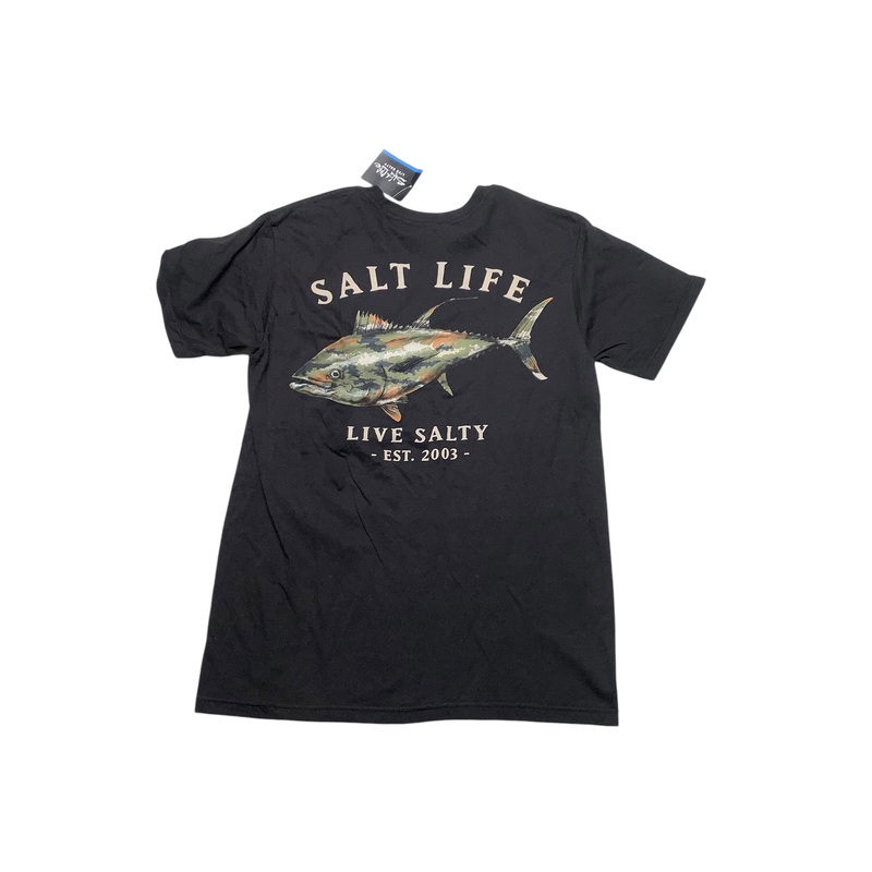 Salt Life Mens Regular fit Short Sleeve T-Shirt Shirt Small Black Solid