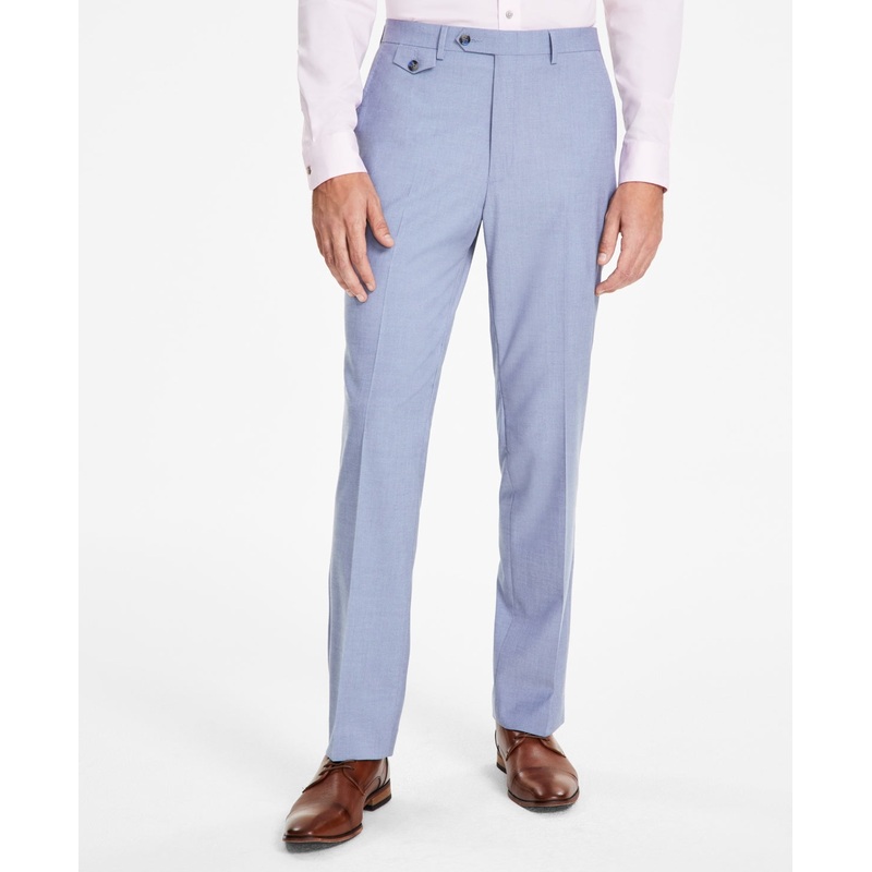 Tayion Collection Men Classic fit Dress Pants 36 / 30 Light Blue Solid