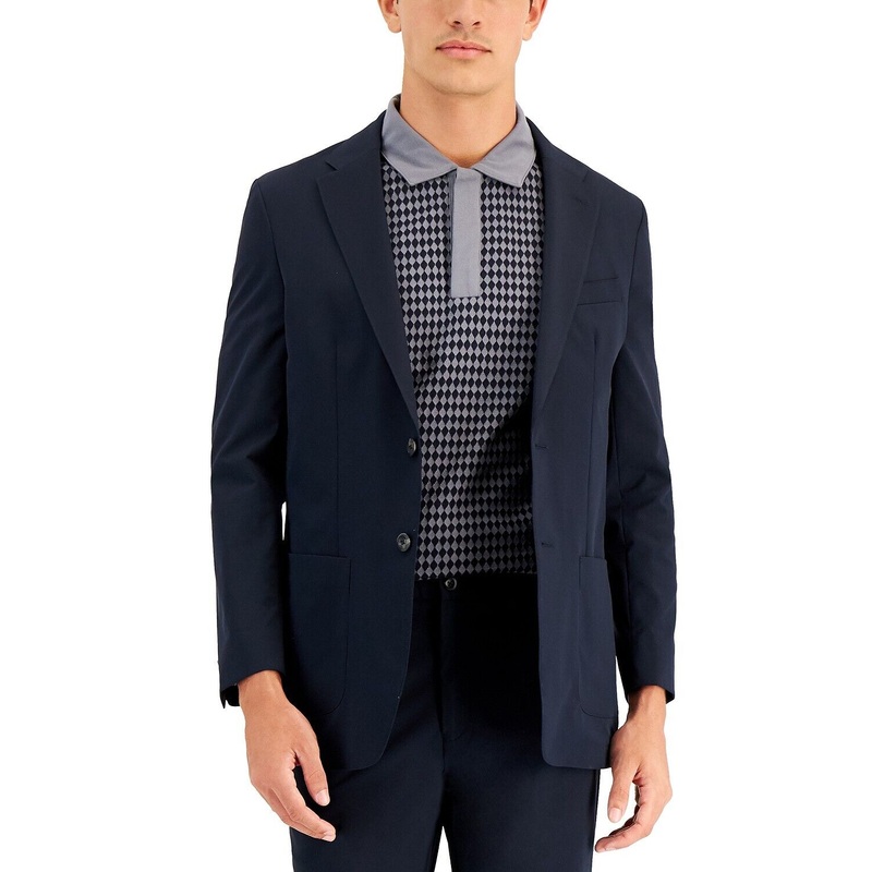 Tommy Hilfiger Men's Navy Tech Modern Fit Suit Jacket 41L Navy Blue