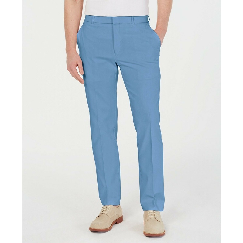 Tommy Hilfiger Modern-Fit TH Flex Stretch Comfort Dress Pants 38 x 32 Blue
