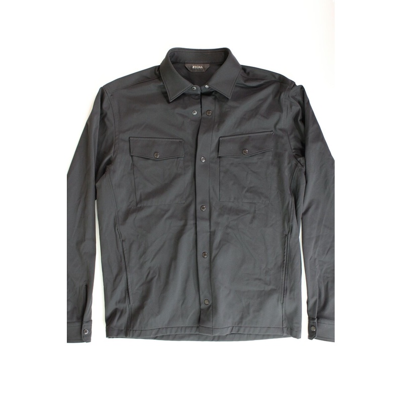 Z Zegna Mens Light Fill Shirt Jacket Medium Black