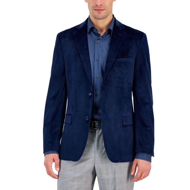 Alfani Mens Slim fit Sport Coat Blazer 38 R Navy Blue Solid