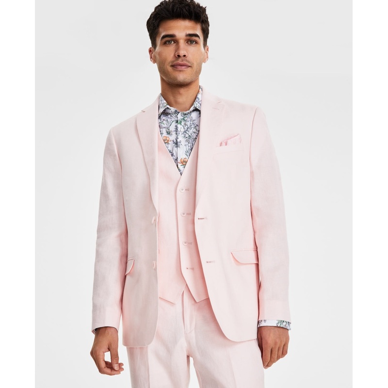 Bar Iii Mens Slim fit Suit Jacket Blazer 44 R Pink Solid