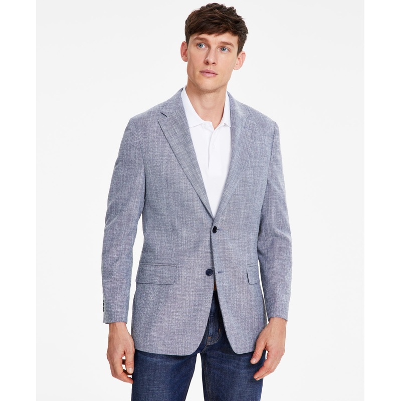 Tommy Hilfiger Mens Modern fit Sport Coat Blazer 40 R Light Blue Solid