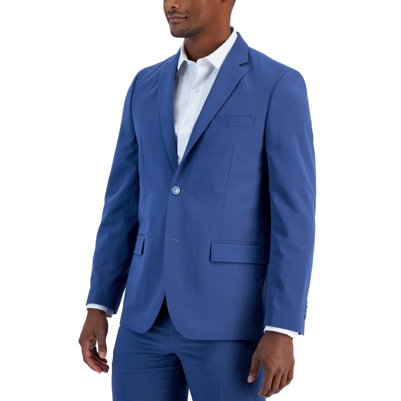 Vince Camuto Mens Slim fit Suit Jacket Blazer 36 S Blue Solid Stretch