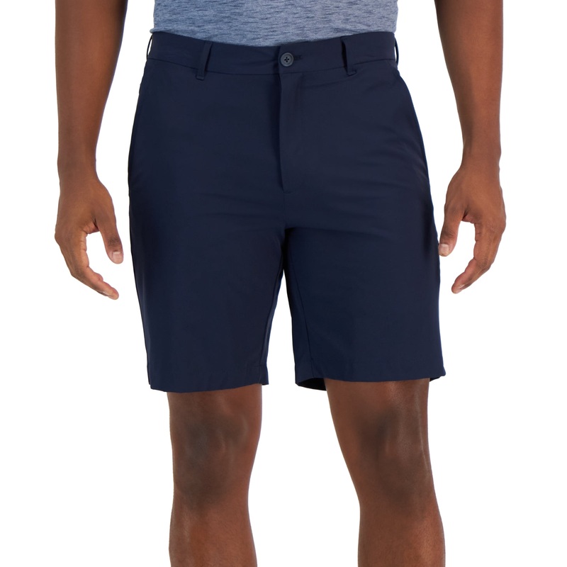 Alfani Mens Flat Front Tech Shorts Neo Navy Blue 32