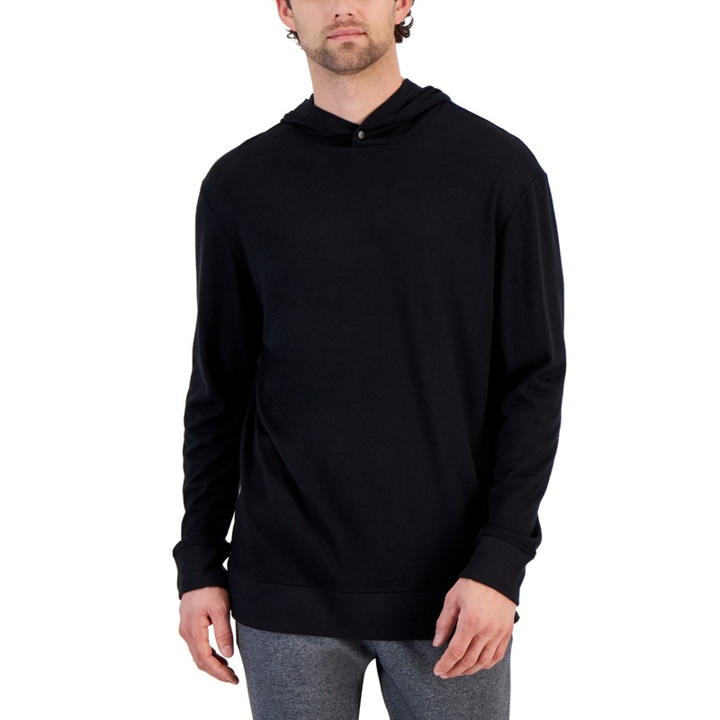 Alfani Mens Refined Hoodie Sweatshirt Black 2XL