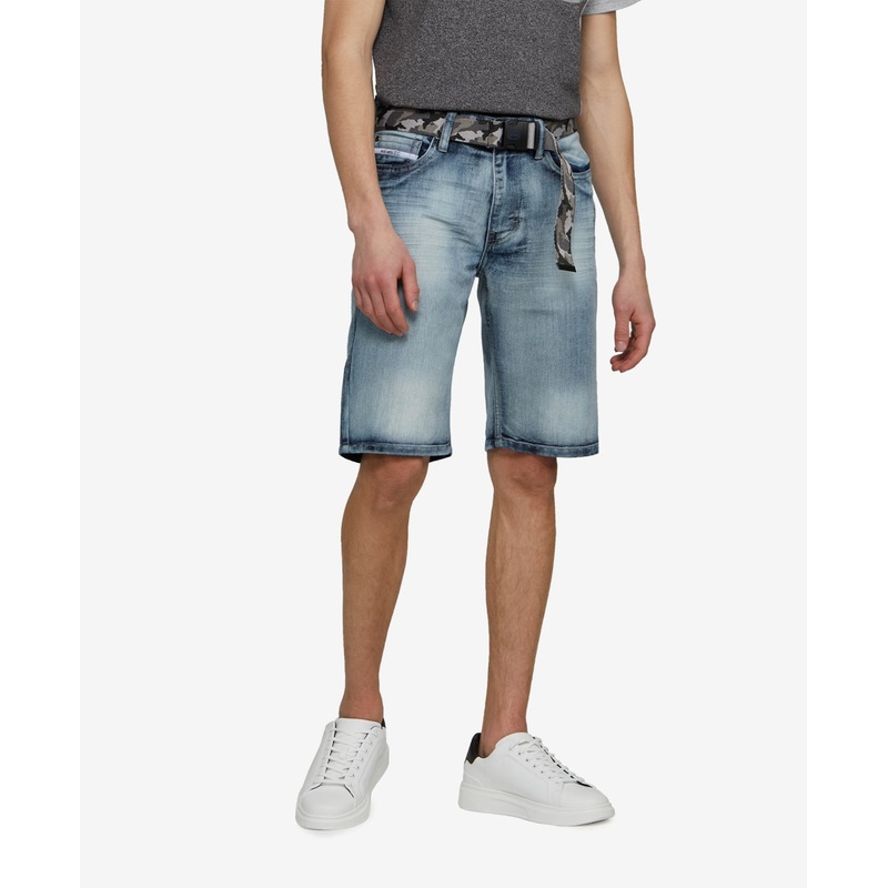 Ecko Unltd Ecko Unltd Mens Feeling Fresh Denim Shorts with Belt  Blue 38