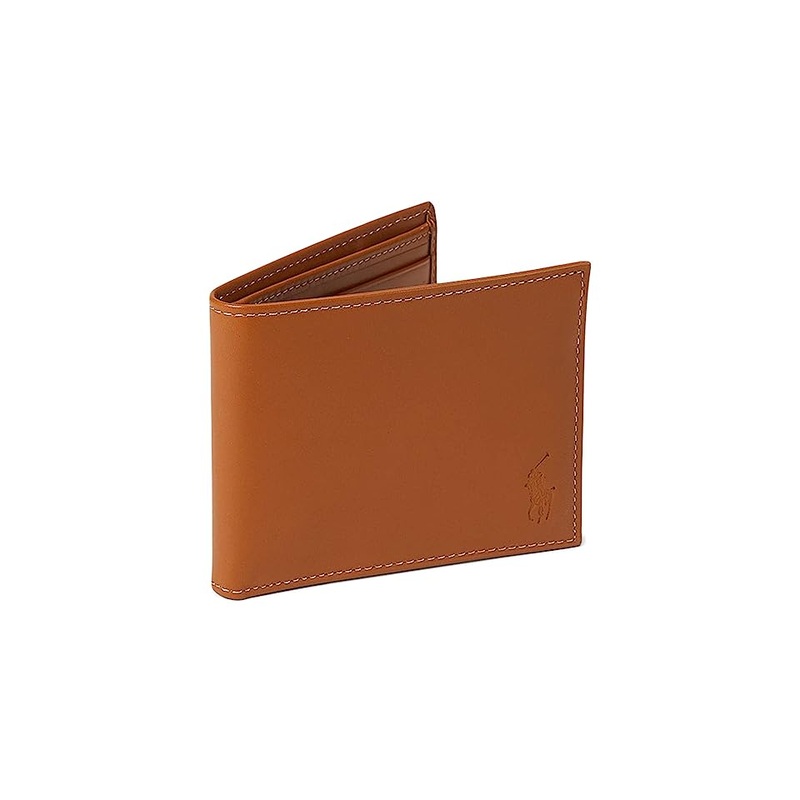 Polo Ralph Lauren Men's Burnished Leather Passcase Wallet Brown