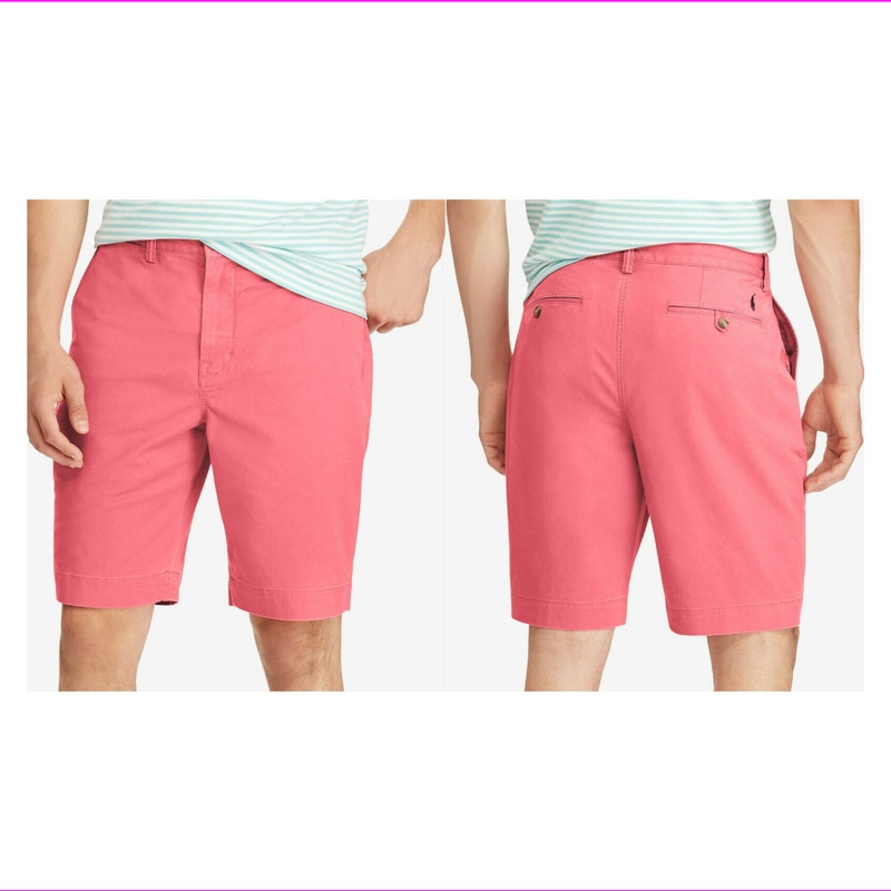 Polo Ralph Lauren Mens 9.5" Stretch Classic Chino Shorts Nantucket Red 40