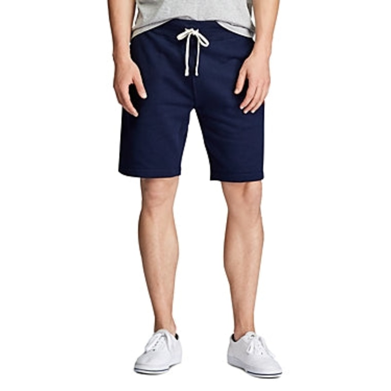 Polo Ralph Lauren Mens Cotton Blend 9.5 Fleece Shorts Cruise Navy Blue Large