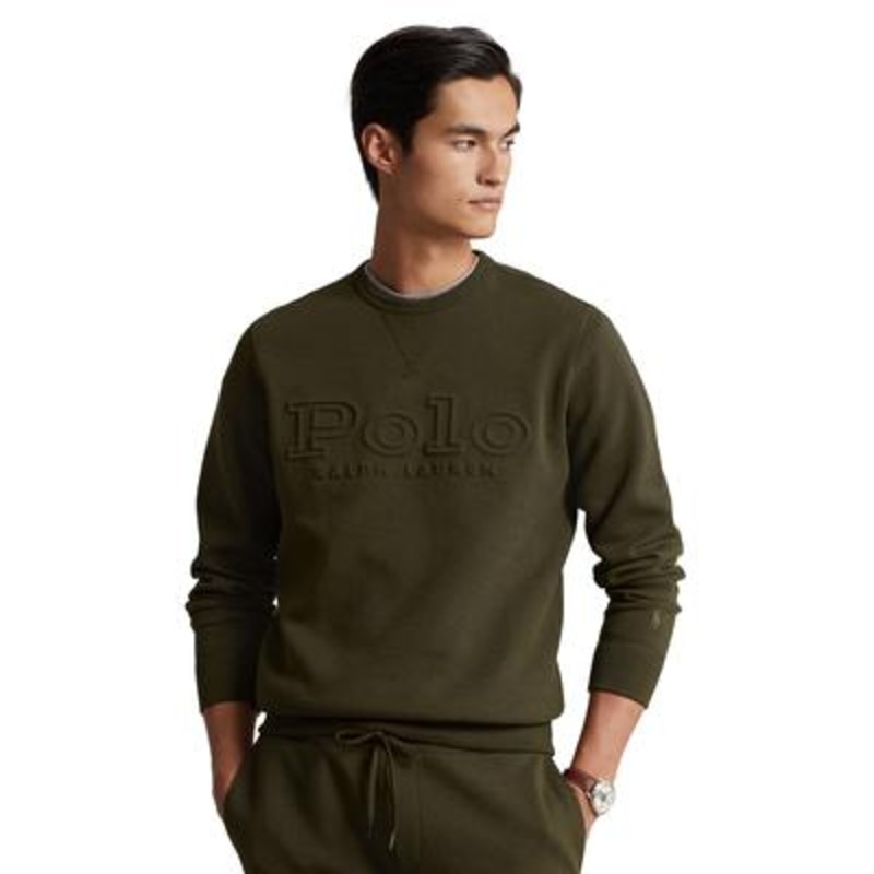 Polo Ralph Lauren Mens Logo Double Knit Sweatshirt Company Olive Green Medium