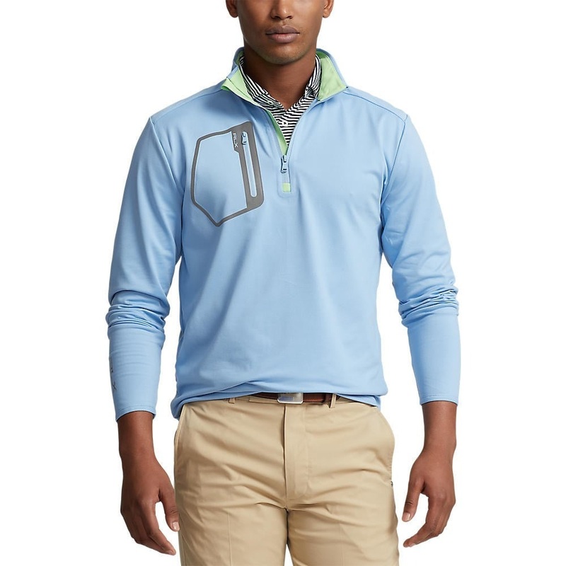 Polo Ralph Lauren RLX Stretch Quarter Zip Mock Neck Golf Sweatshirt Small Blue