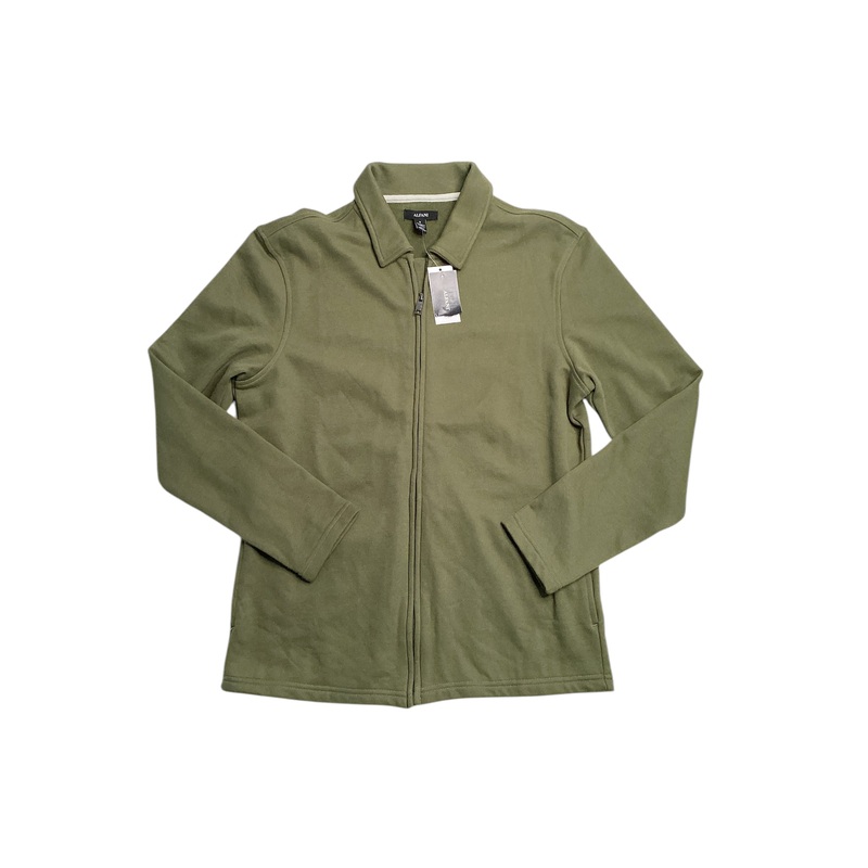 Alfani Mens Zip Front Harrington Jacket Coat Green Military Soil 2XL