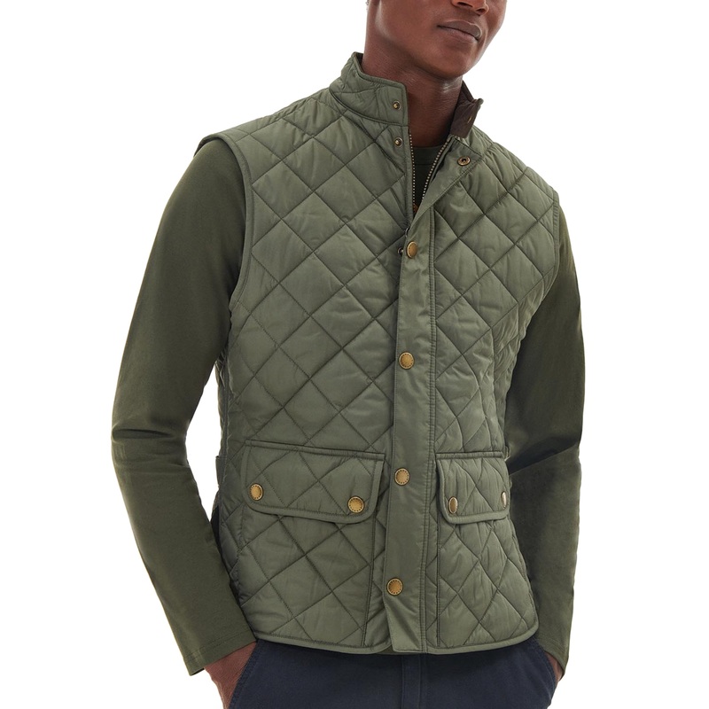 Barbour Men's Lowerdale Quilted Vest Coat Dusty Olive Green XL
