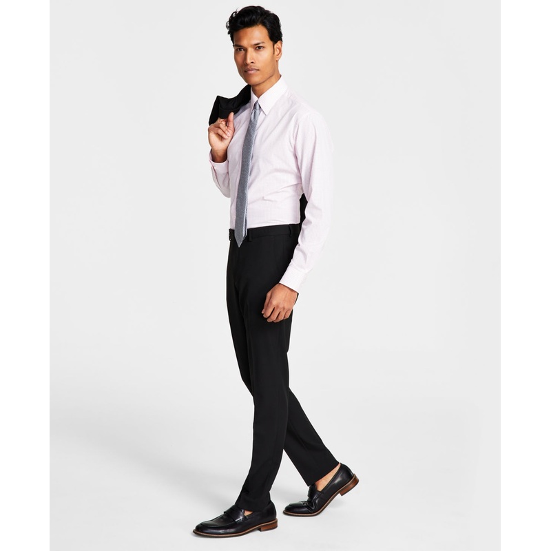 Ben Sherman Men's Skinny Fit Stretch Suit Dress Pants Black Solid 32 x 30