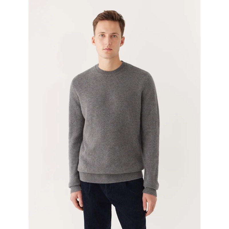 Frank & Oak The Yak Mens Wool Crewneck Sweater Large Grey