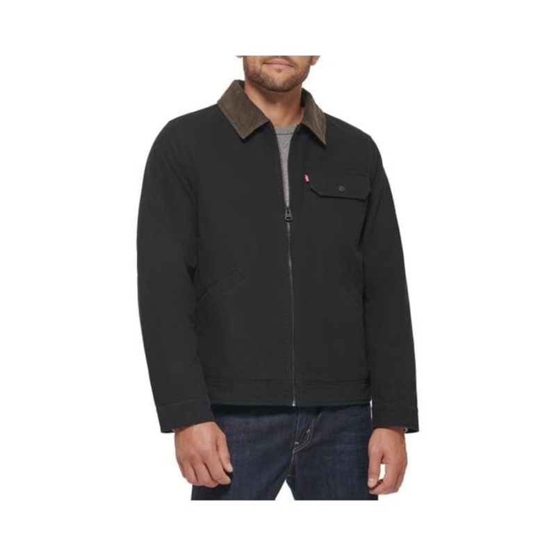 Levi's Men's Cotton Workwear Depot Jacket Coat Black Medium